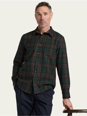 Pendleton Dark Green & Brown Plaid Lodge Button-Down Shirt